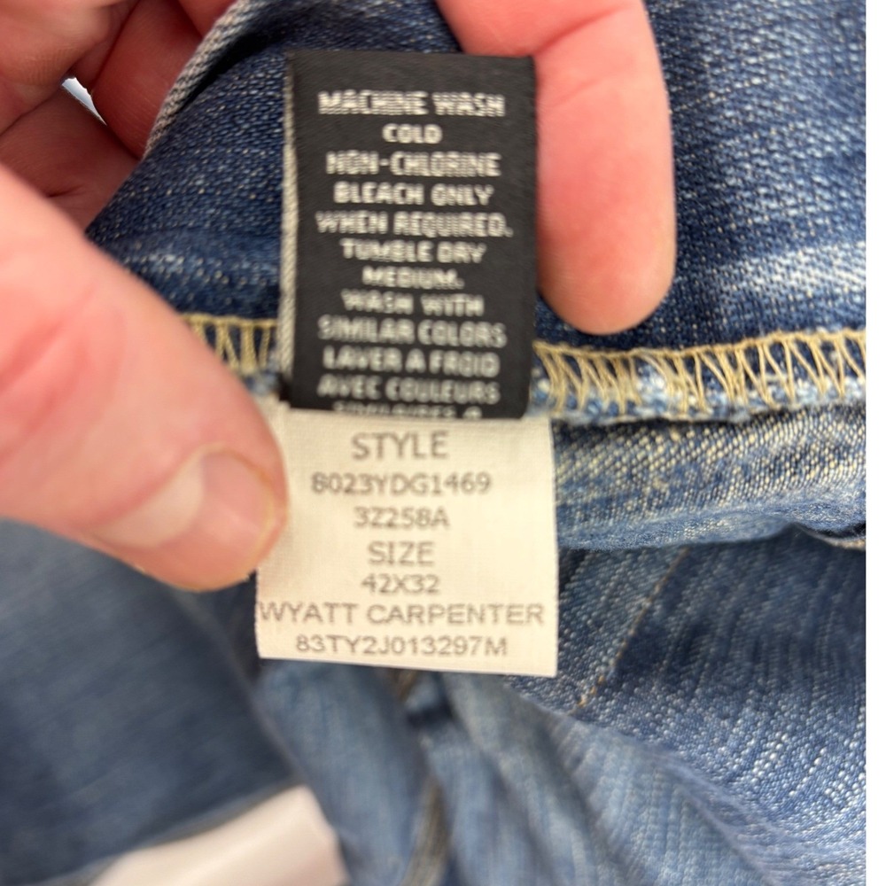 Ralph Lauren Polo Co Jeans Mens 42x32 Blue Wyatt Carpenter Loose Baggy Faded Y2K - Picture 12 of 14